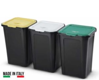 Set 3 pattumiere Cover Line in offerta: da Eurospin al prezzo di 19 euro