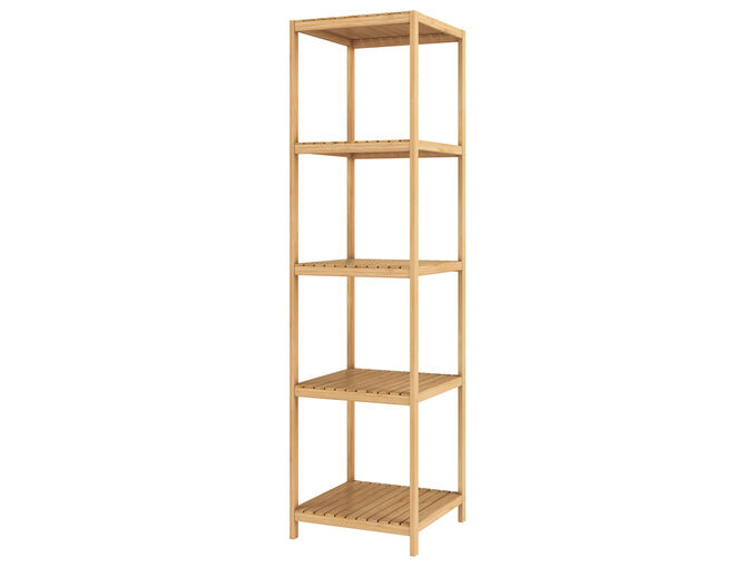 Scaffale a 5 ripiani in bambù Livarno Home da Lidl: in offerta al prezzo di 44 euro